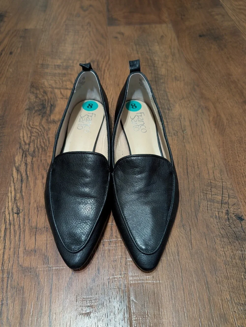 Franco Sarto Women’s Pointed Toe Leather Loafers Flats Size 8